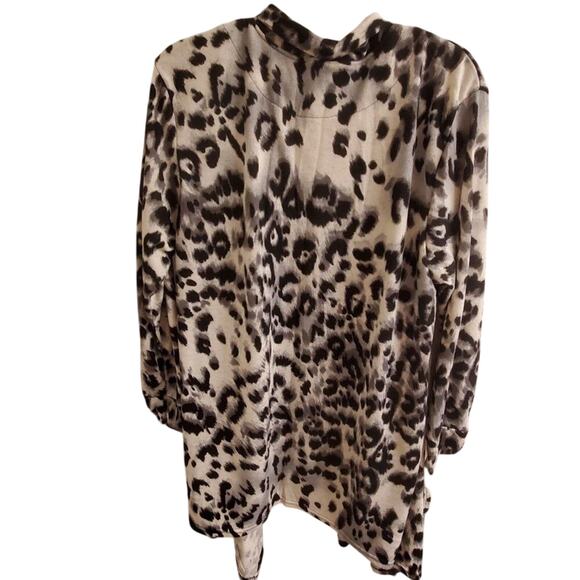 French connection‎ super soft flowing hem ocelot jacket plus size 2X NEW!!!! - Picture 2 of 6